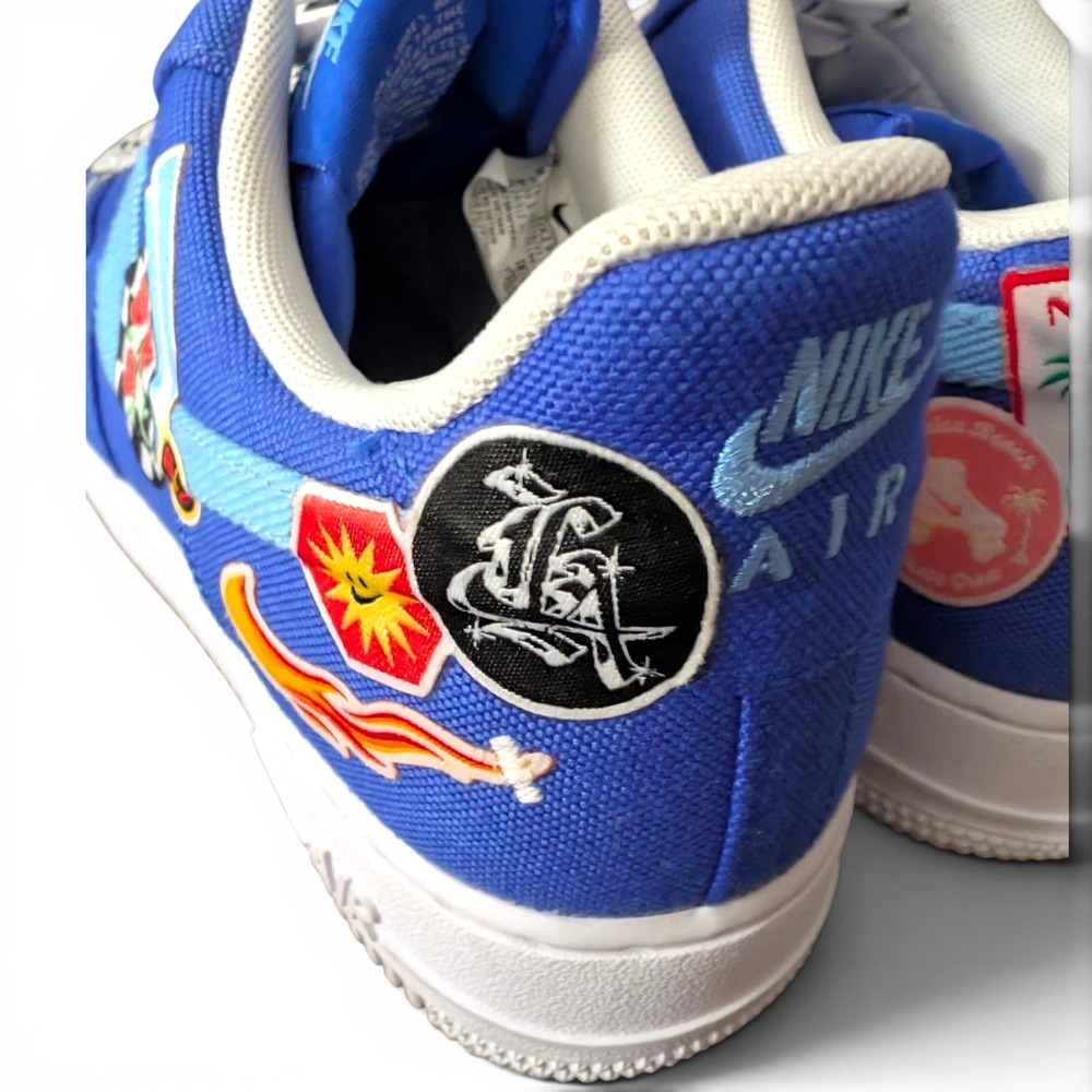 Nike Air Force One 07 LA Dodgers Lakers Patchwork Special Release Blue Women 9.5 - Picture 8 of 12